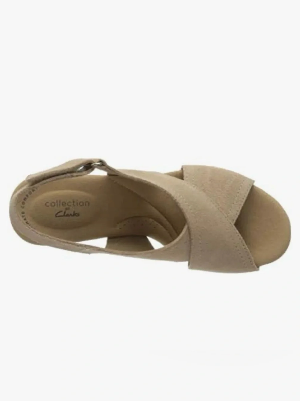Clarks Giselle Cove Platform Wedge Sandals Sand Taupe Size 7.5 M